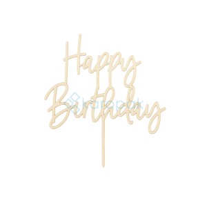 Topper na tort HAPPY BIRTHDAY Drewniany