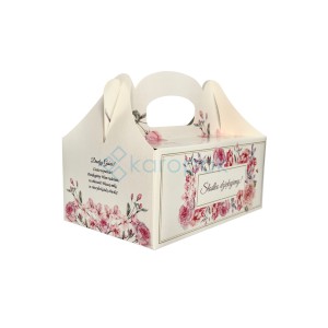 Pudełko ozdobne na ciasto 19 x 14 x 9 cm RÓŻYCZKI