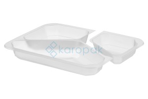 Pojemnik do zgrzewu PRF trójdzielny B-227x178x30 MLECZNY (32(40)/8/50)