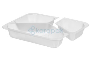 Pojemnik do zgrzewu PRF trójdzielny B-227x178x40 MLECZNY (32(40)/8/50)