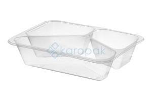 (REUSE) POJEMNIK DO ZGRZEWU TRÓJDZIELNY B-227x178x50 TRANSPARENT (32(40)/8/50)