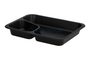 Pojemnik do zgrzewu dwudzielny 227x178x30 CZARNY LITE BITTNER 50 sztuk REUSE 